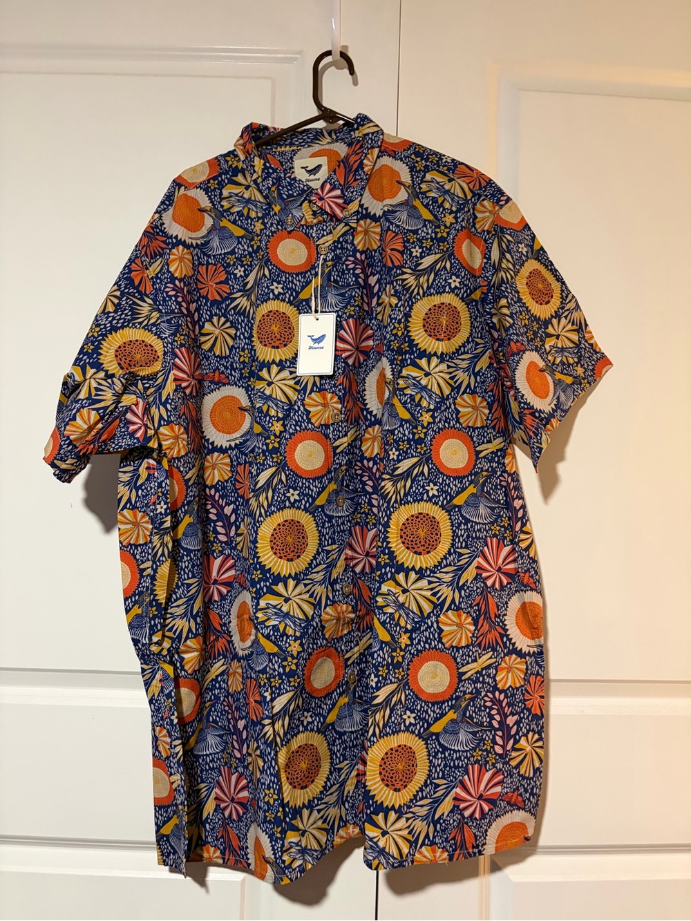 Men's Yiume 5XL NWT Floral Short Sleeve Hawaiian Shirt - Multicolored